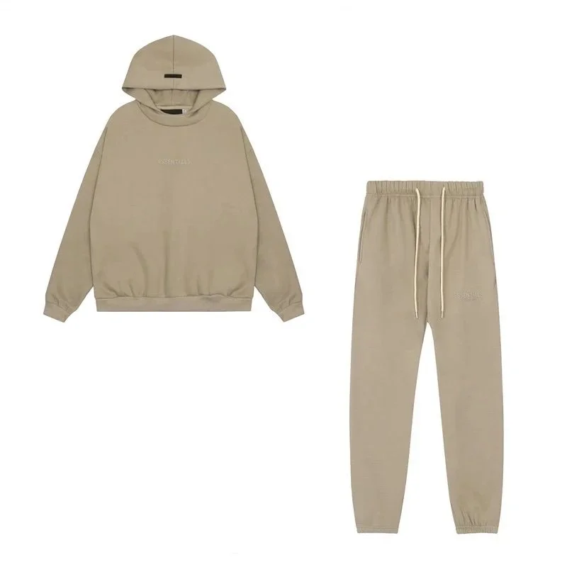 Essentials Beige Hoodie & Pants Set