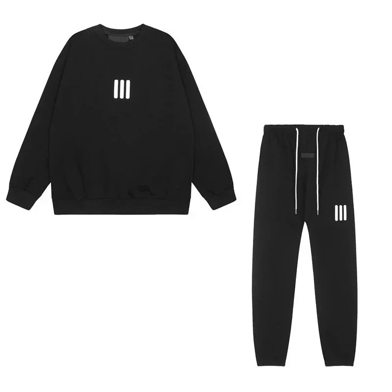 Black Solid Tracksuit Set