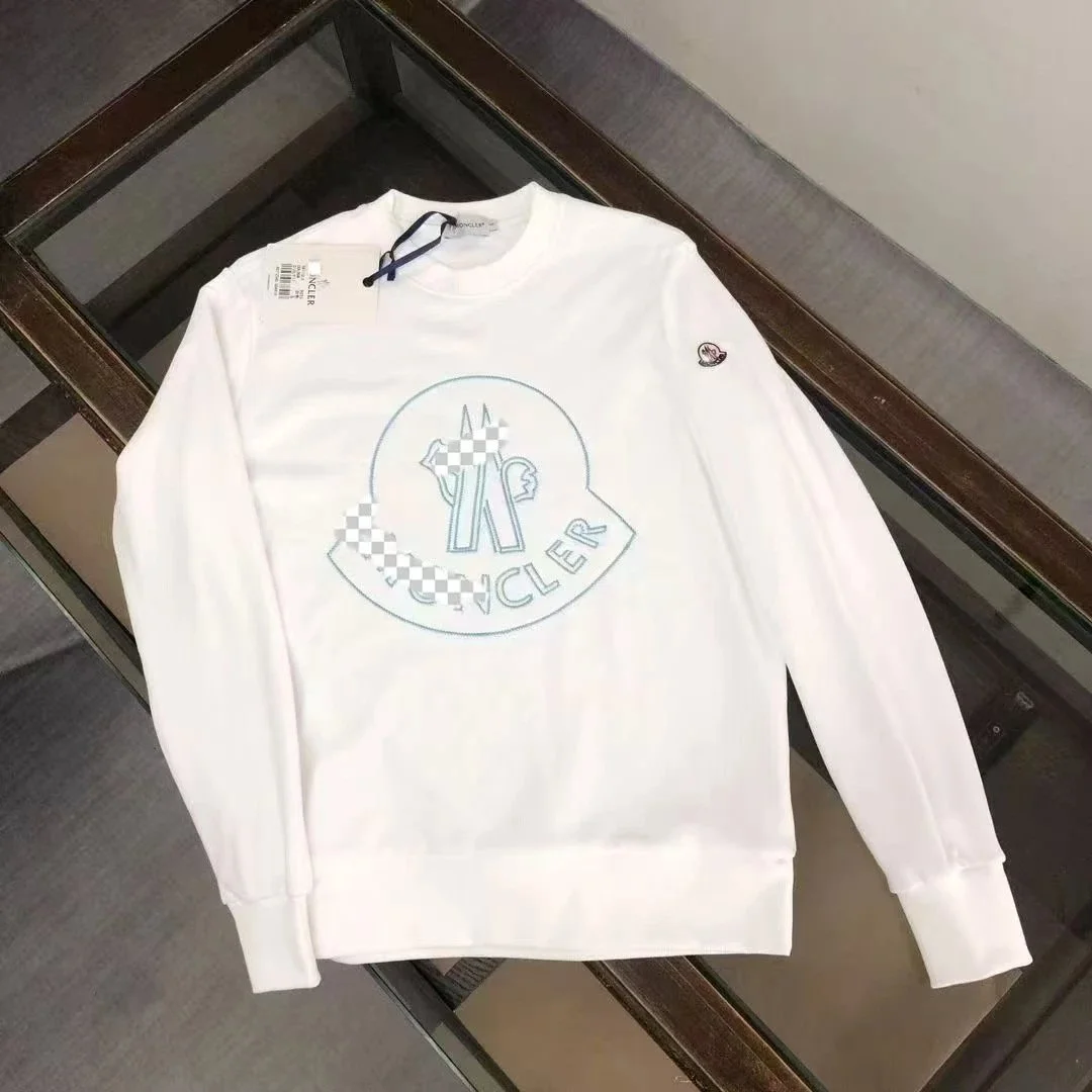 Moncler White Embroidered Logo Sweatshirt