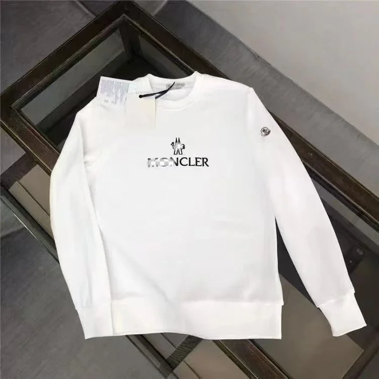 Moncler White Logo Crewneck Sweatshirt