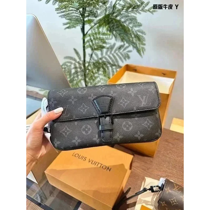Louis Vuitton Neverfull Monogram Clutch Black