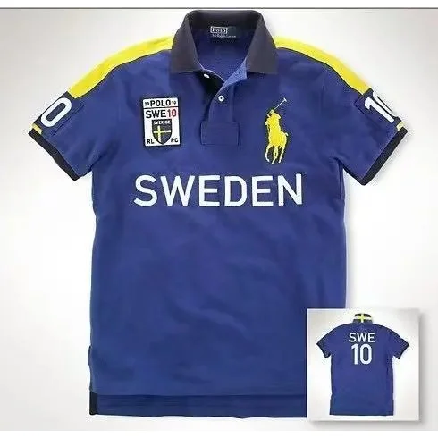 Polo Ralph Lauren Classic Logo Sweden Polo Shirt Blue/Yellow