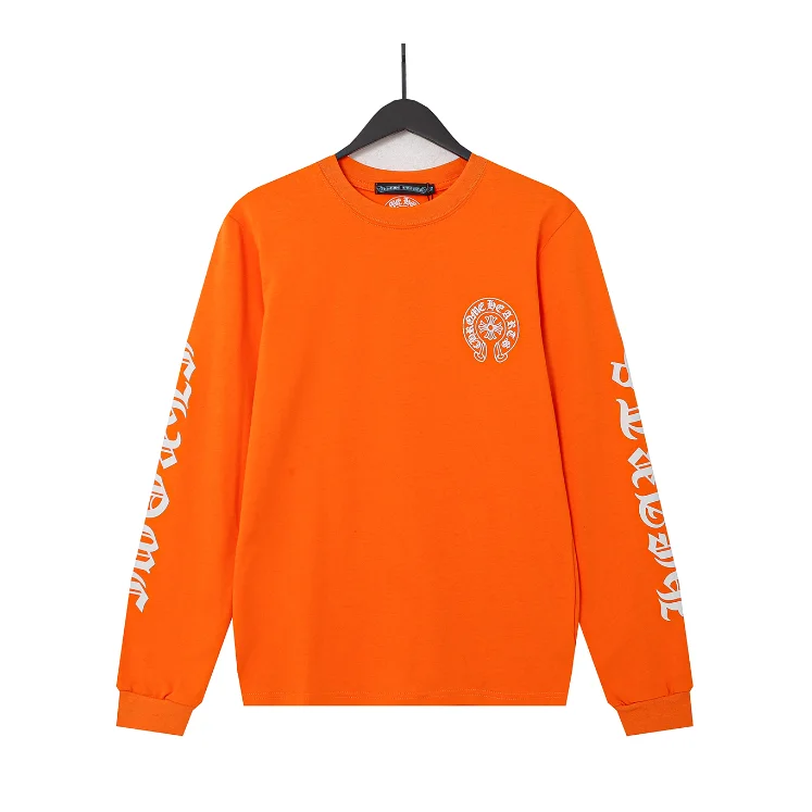 Chrome Hearts CH Cross Orange Long Sleeve T-Shirt