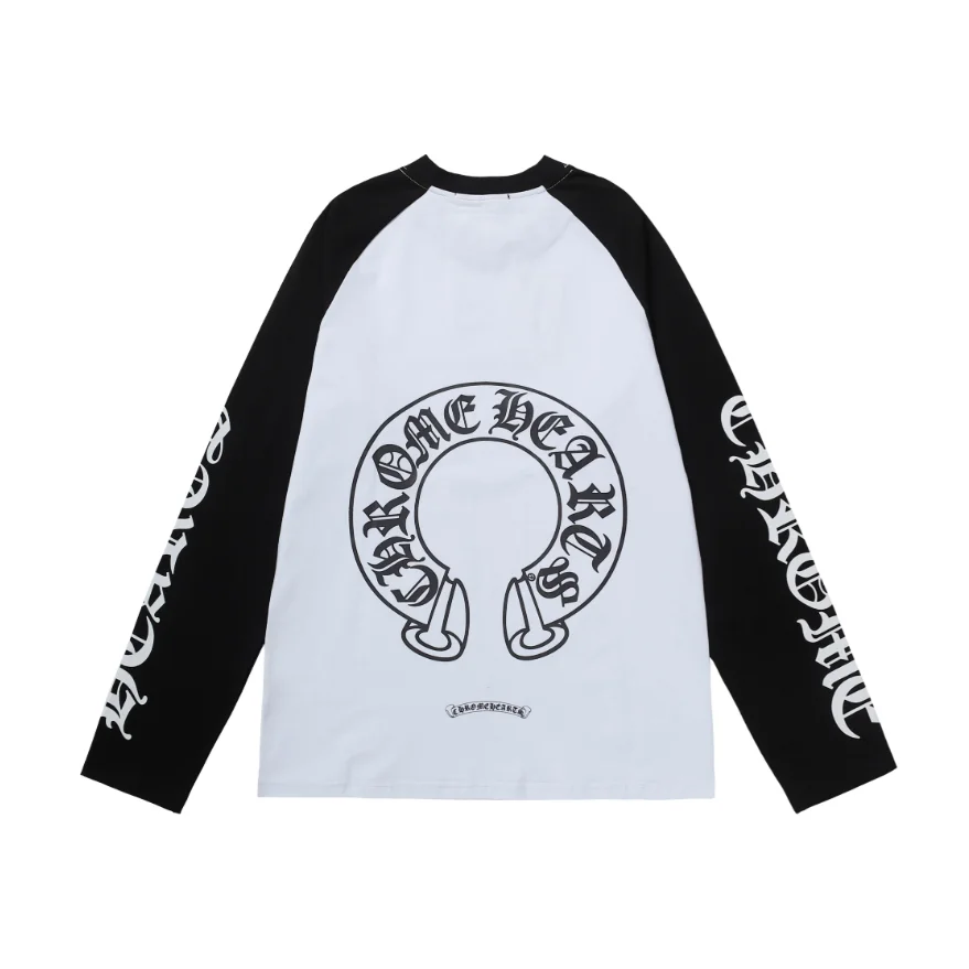 Chrome Hearts One Heart White & Black Long Sleeve T-Shirt