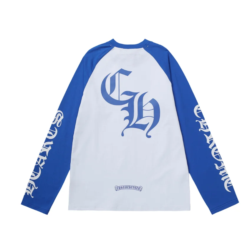 Chrome Hearts CH Logo Long Sleeve T-Shirt White/Blue