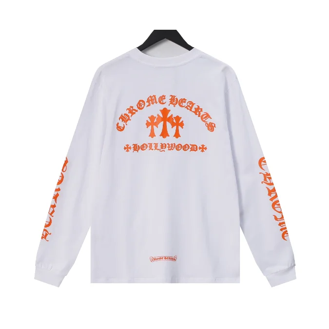 Chrome Hearts Hollywood Cross Long Sleeve T-Shirt White