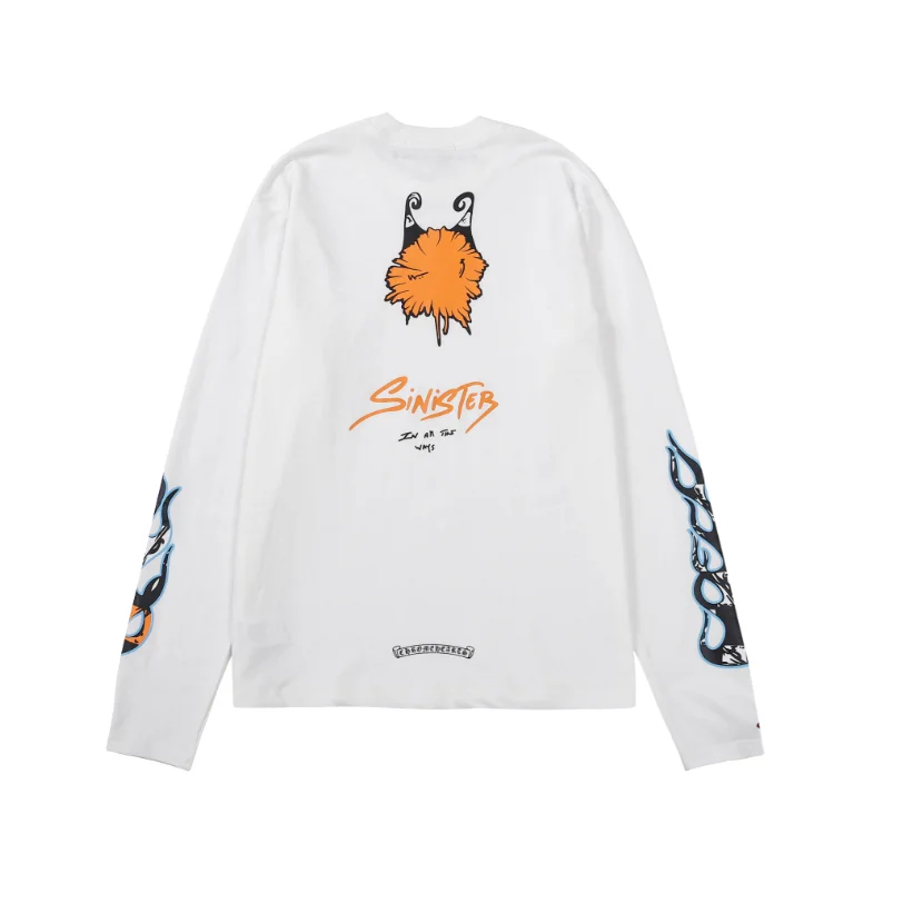 Chrome Hearts Sinister Flame Long Sleeve T-Shirt White