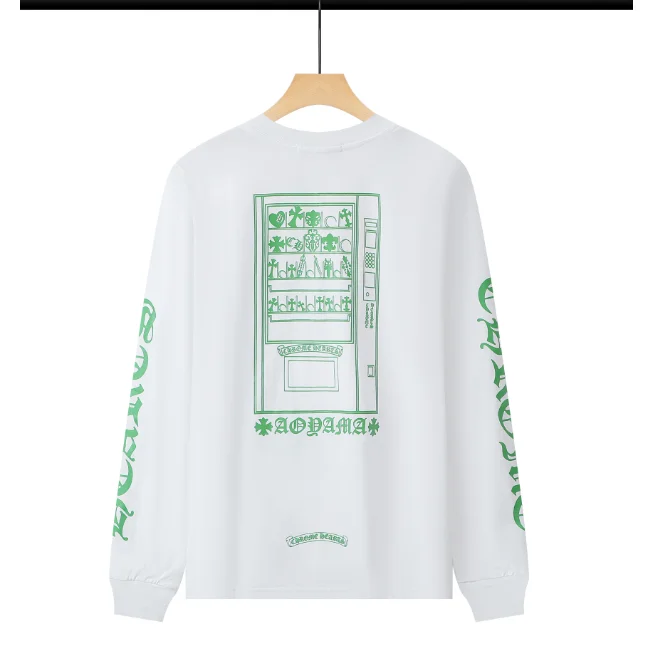 Chrome Hearts Green Vending Machine Print Long Sleeve T-Shirt White