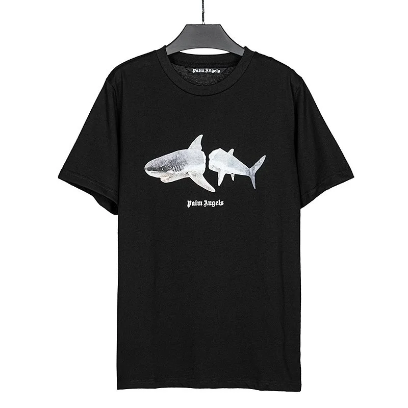 Palm Angels Shark Print Black T-Shirt