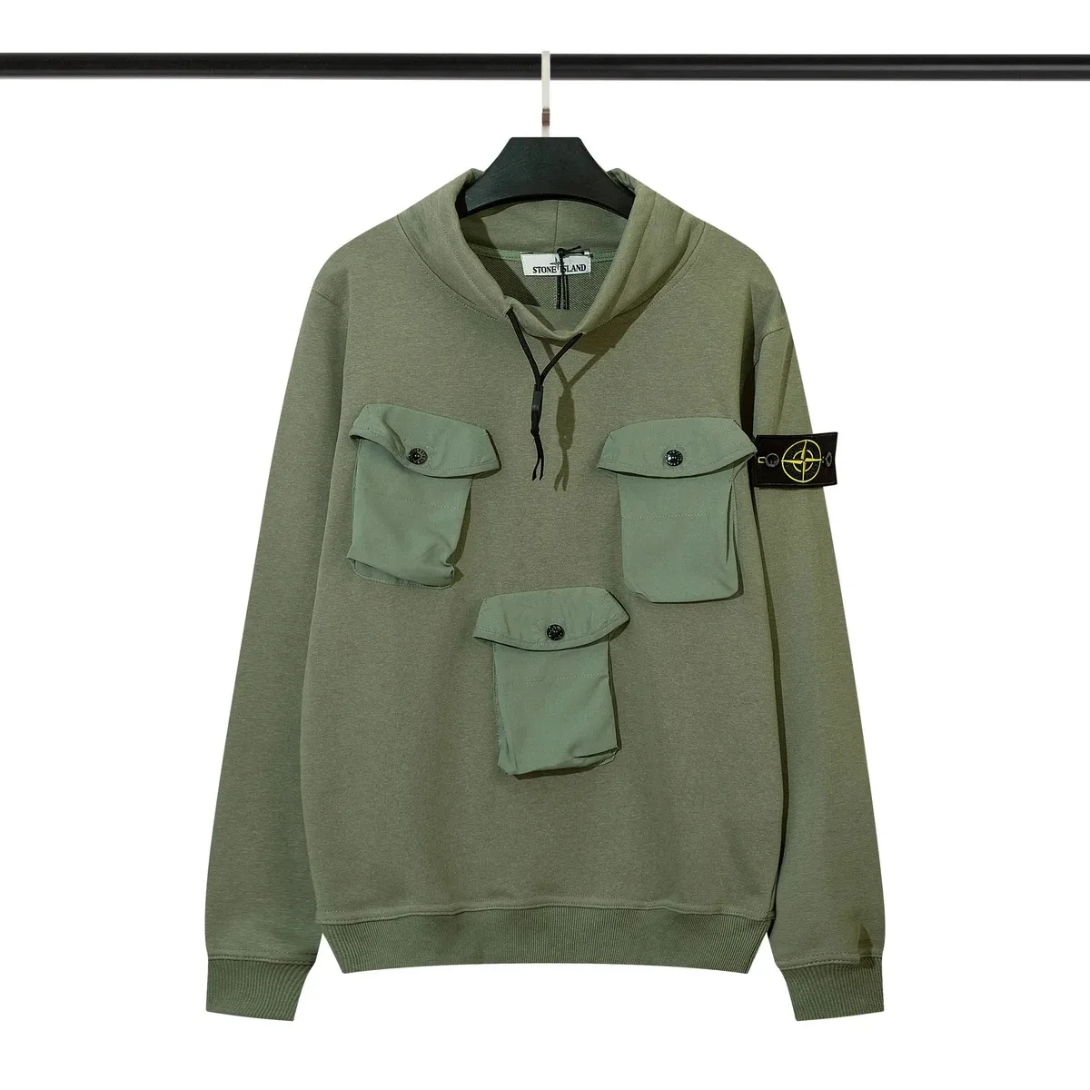 Stone Island 68-15 Olive Hoodie Sweatshirt