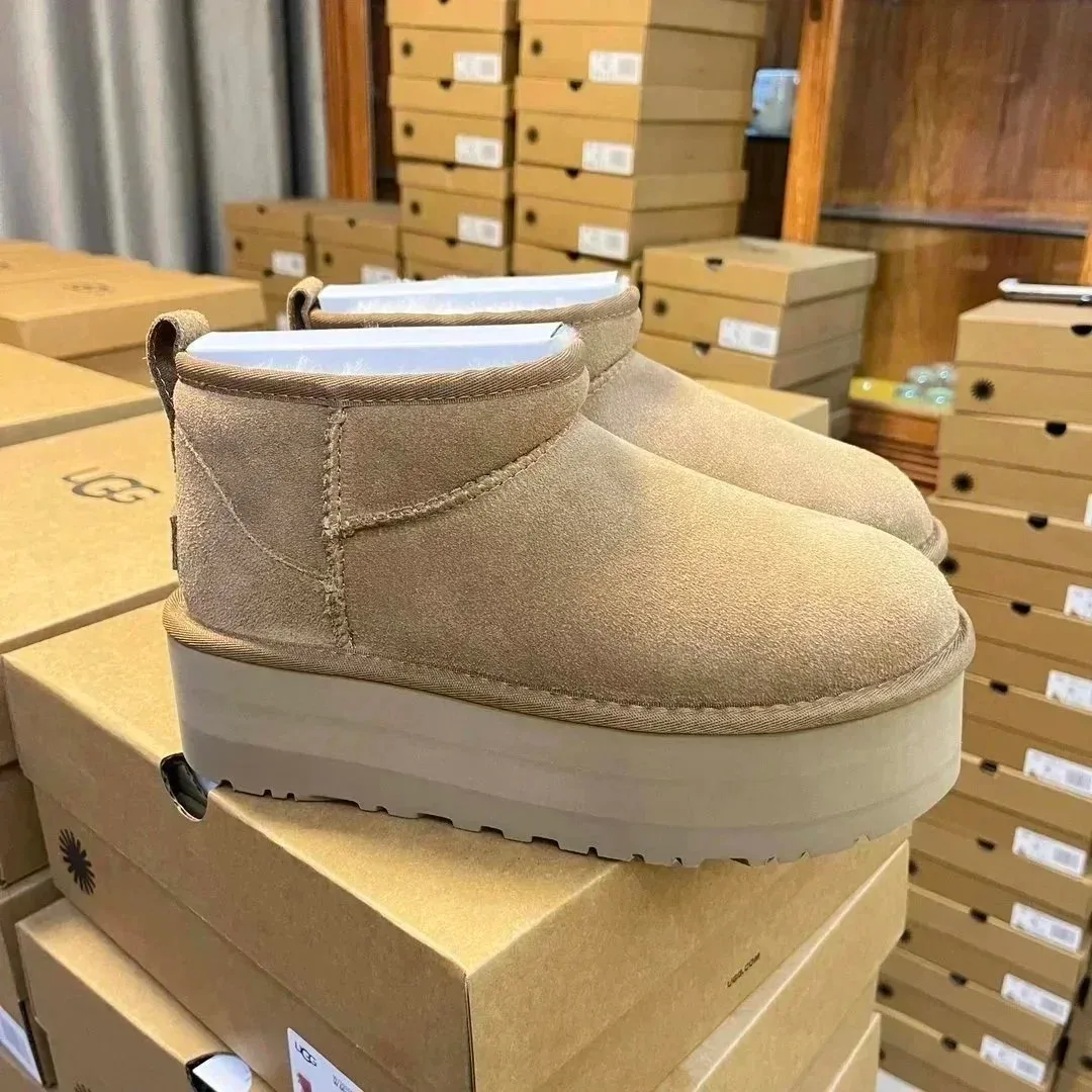 UGG Classic Short Beige Platform Boots