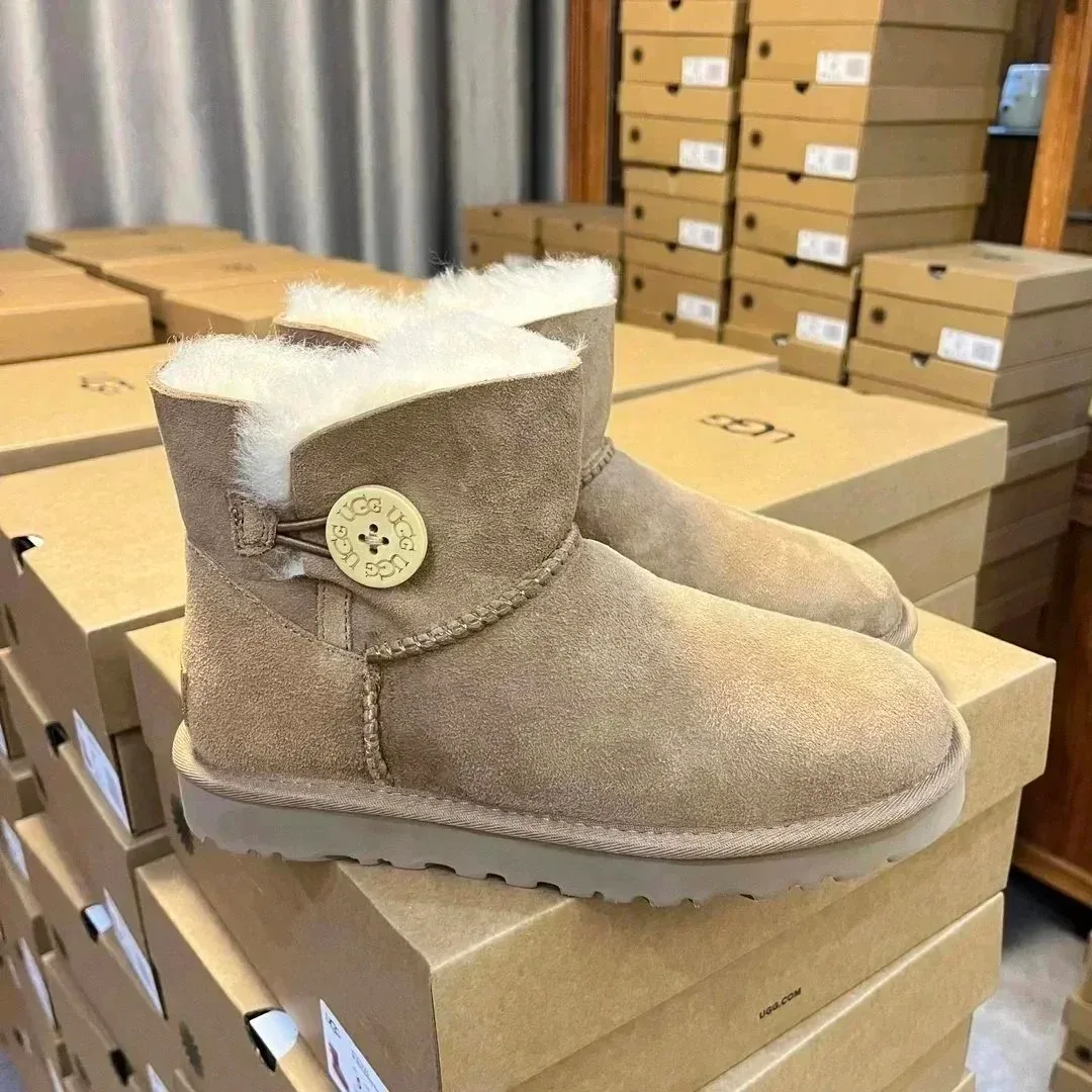 UGG Classic Short Button Sand Beige Boots