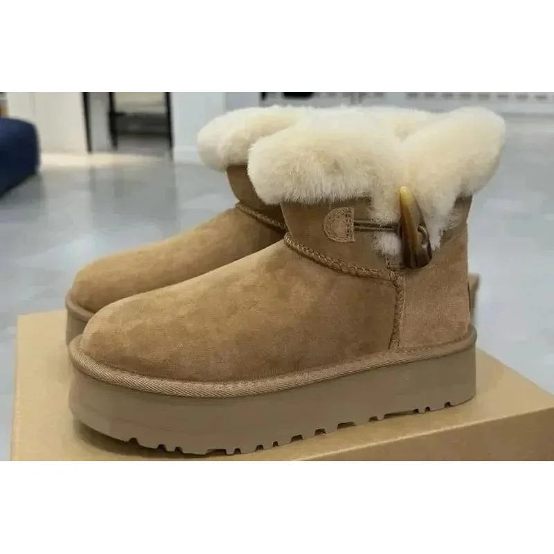 UGG Classic Short Thick Sole Horn Buckle Chestnut Boots