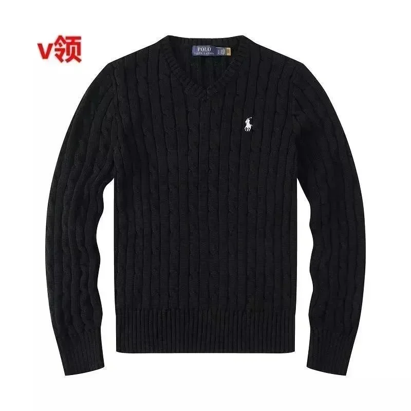 Polo Ralph Lauren Classic Logo Black V-Neck Sweater