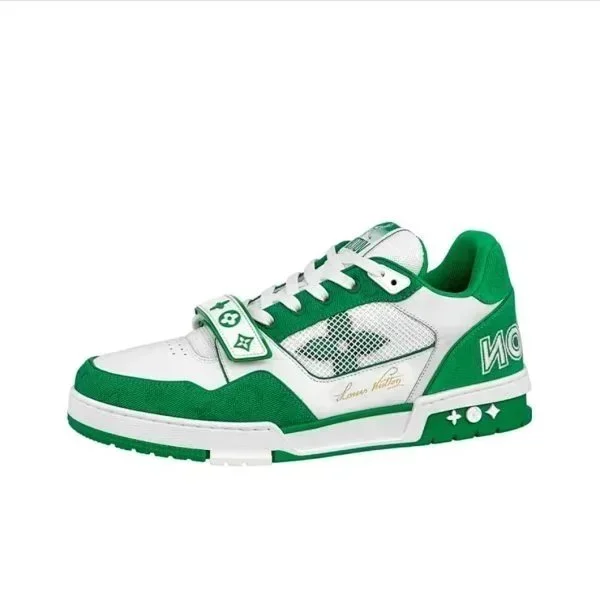 Louis Vuitton LV Trainer Green White Sneakers
