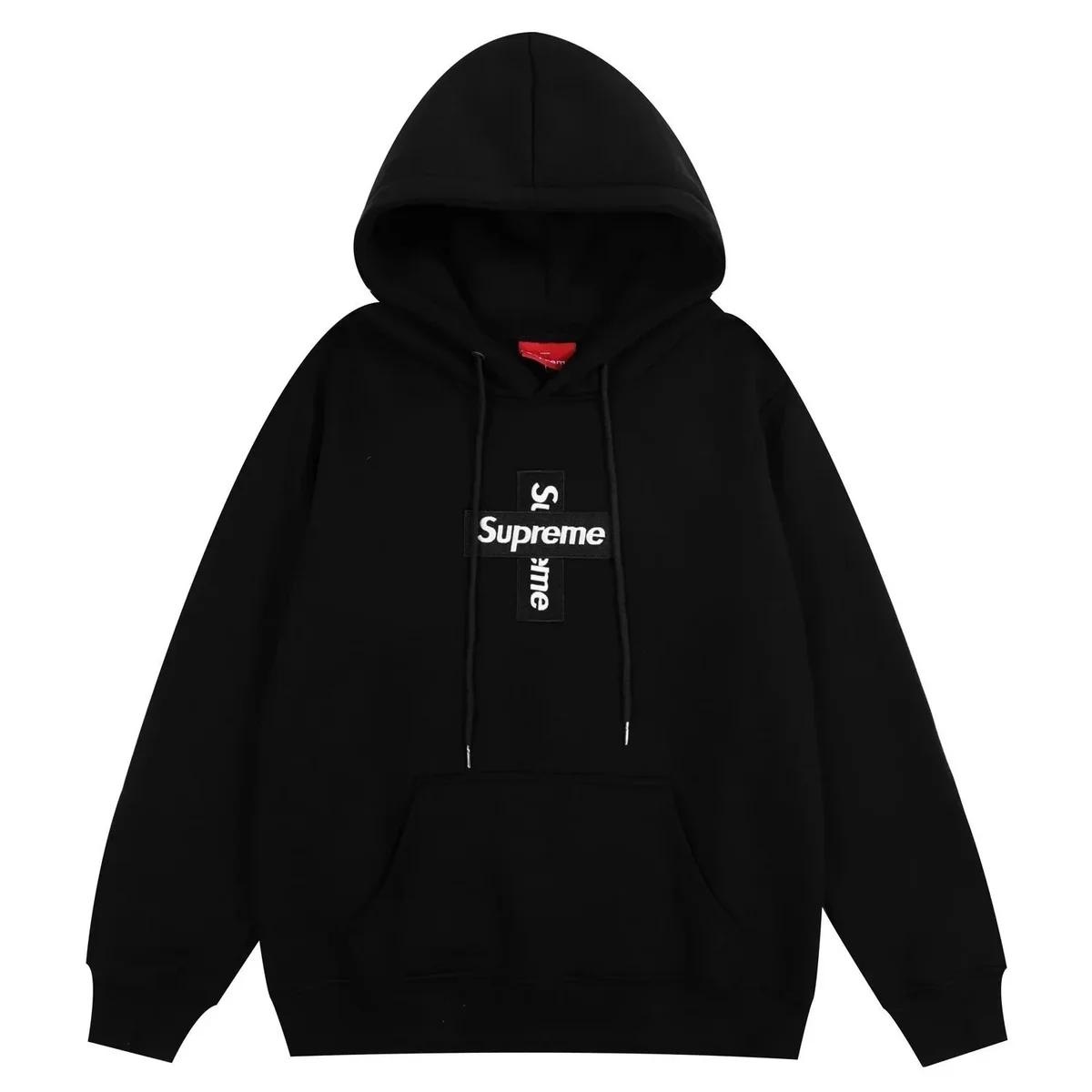 Supreme Black Cross Box Logo Hoodie