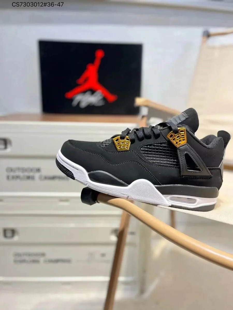 Nike Air Jordan 4 Black Gold Sneakers