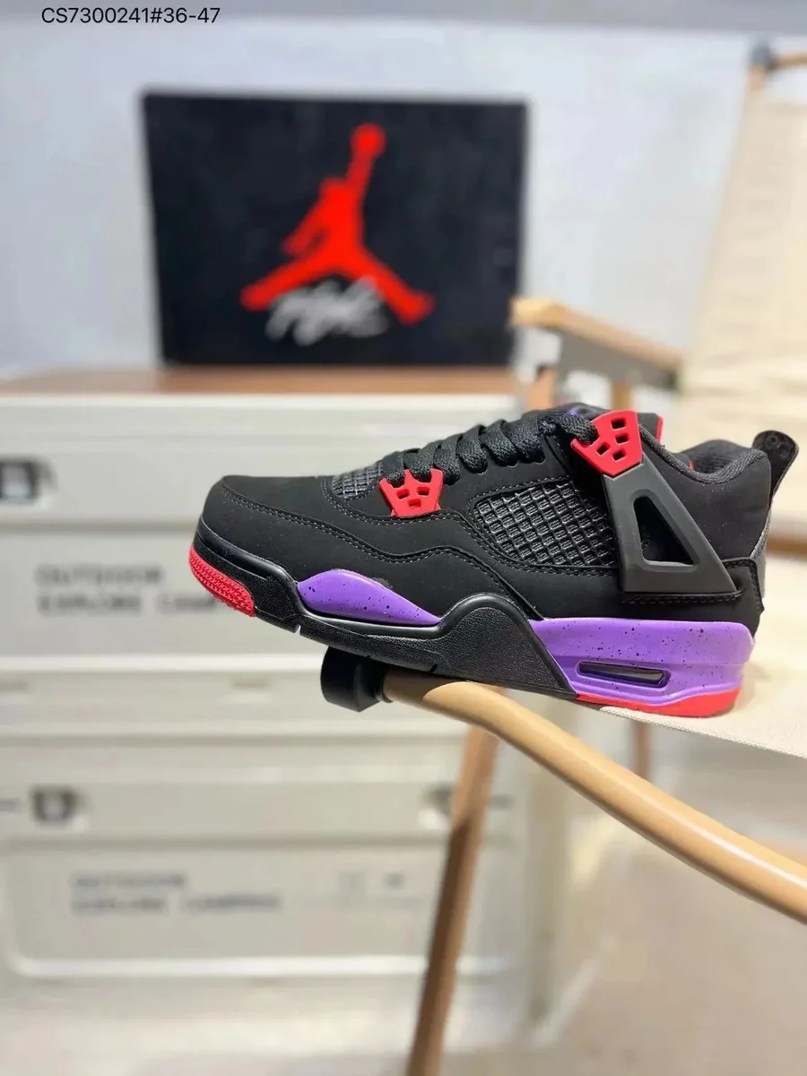 Nike Air Jordan 4 Black/Violet/Red Sneakers