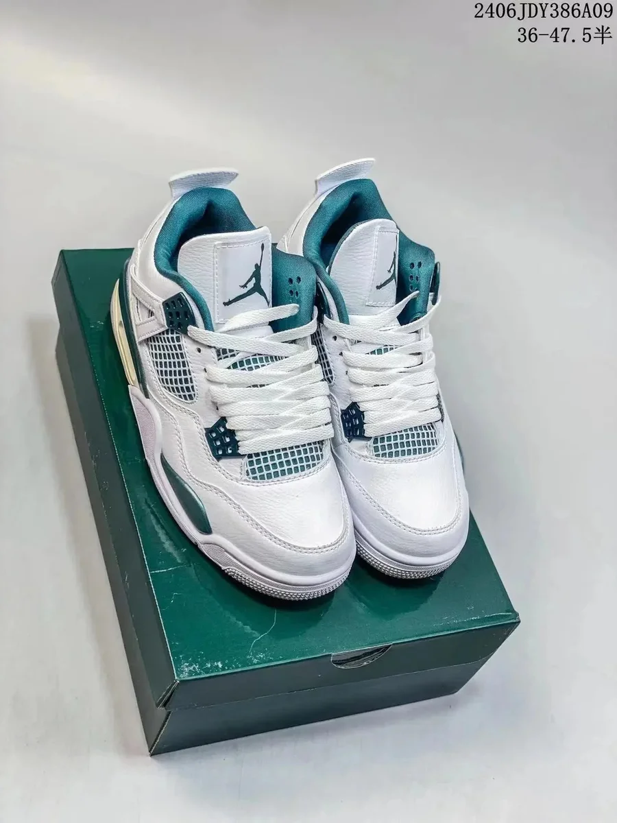 Nike Air Jordan 4 White/Teal Basketball Sneakers
