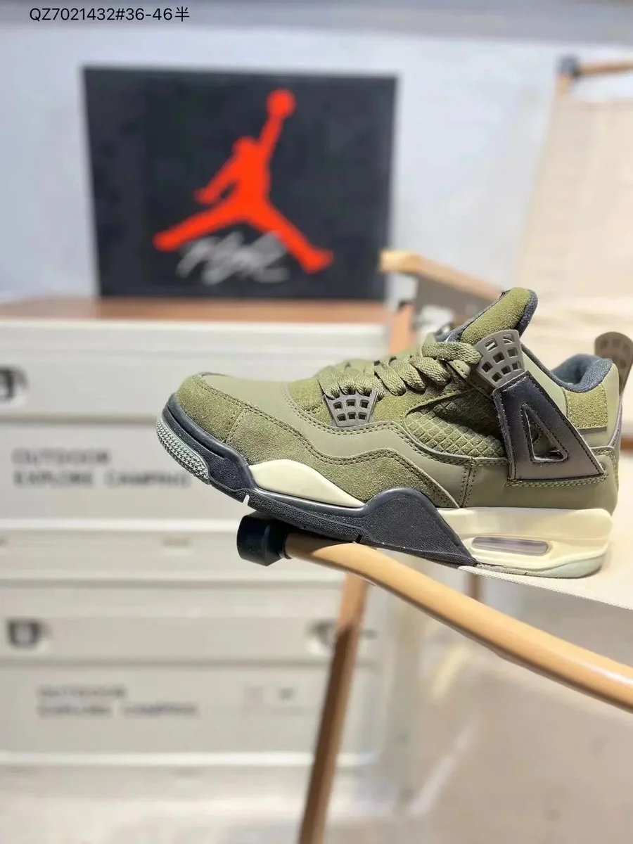 Nike Air Jordan 4 Olive Green Sneakers