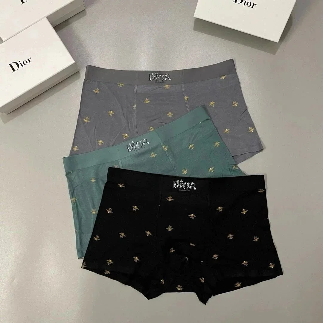 Dior Bee Print Boxer Briefs Men's Underwear