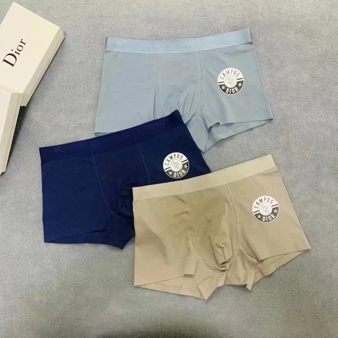 Dior Campus Boxer Briefs Beige/Navy/Light Blue