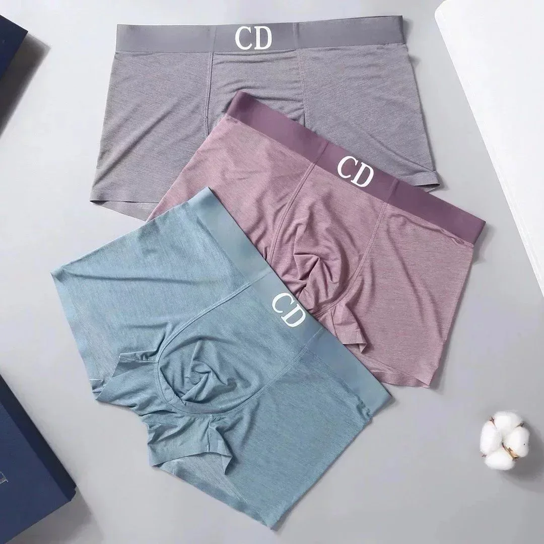 Christian Dior CD Boxer Briefs Solid Color Underwear