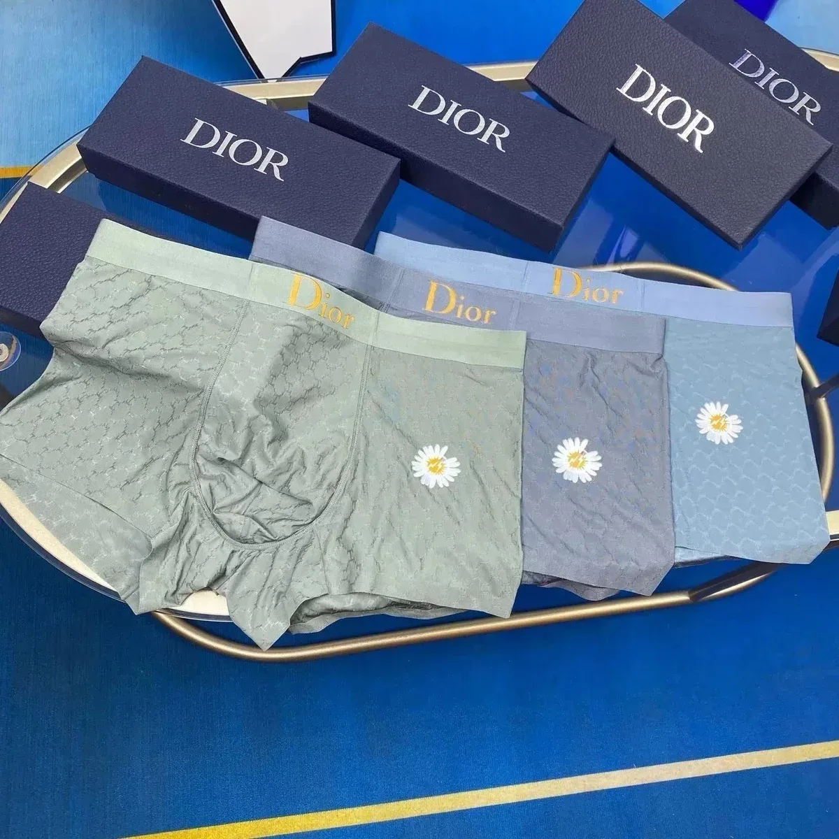 Dior Daisy Print Boxer Shorts Men's Underwear