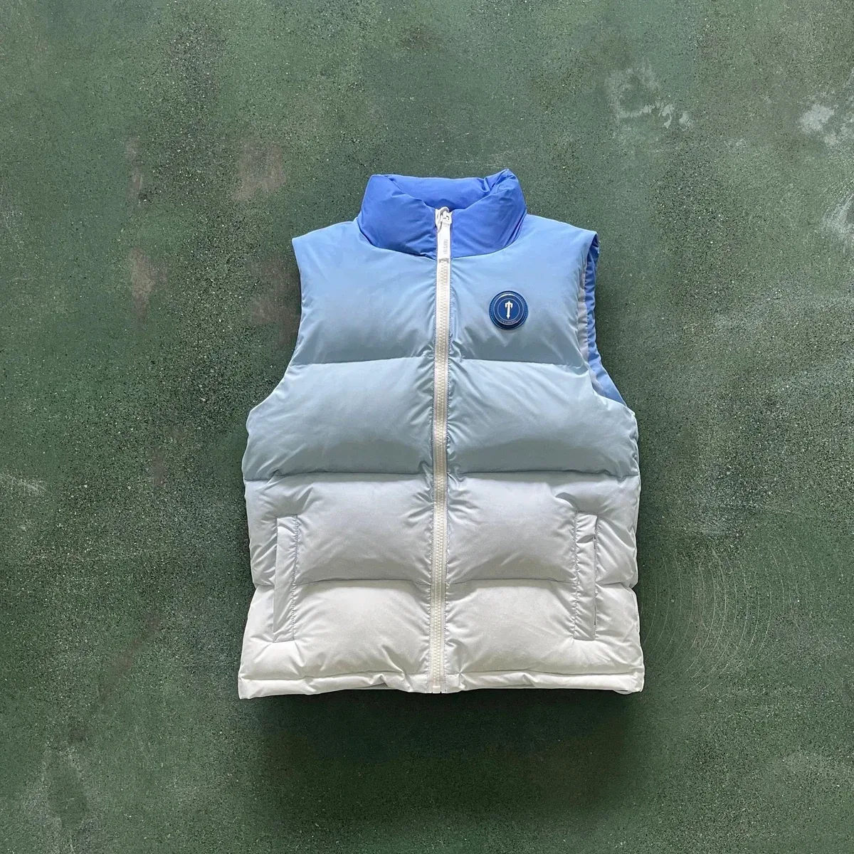 Unisex Blue & White Puffer Vest