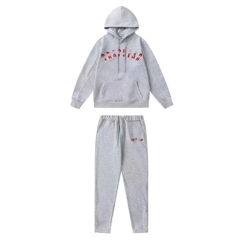 Comme des Garçons Play Hoodie & Pants Set Grey Red