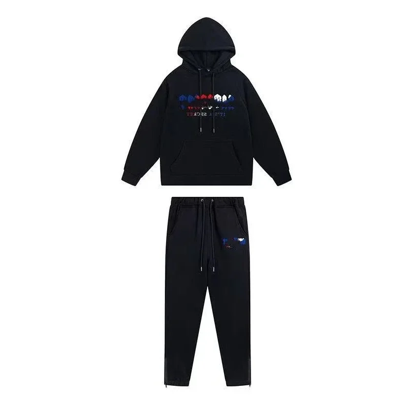 Unisex Black Heroes Motif Tracksuit