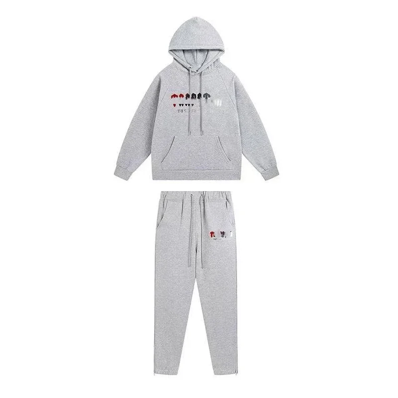 Gray Solid Tracksuit Set