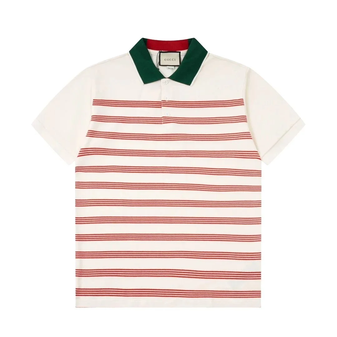Gucci Striped Polo Shirt 17米黄 Men