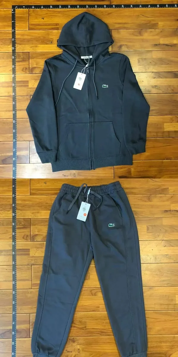 Lacoste Solid Hoodie & Joggers Set in Navy