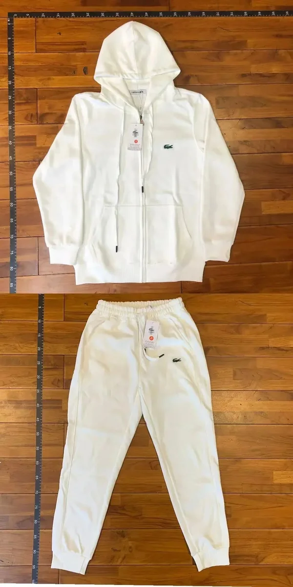 Lacoste White Crocodile Tracksuit Set