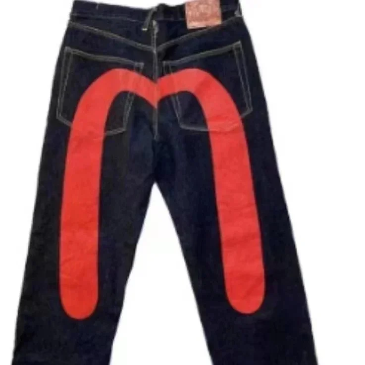 Unisex Dark Blue Red 'M' Jeans