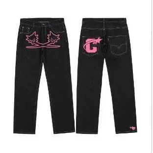 Black with Pink Graphic Jeans