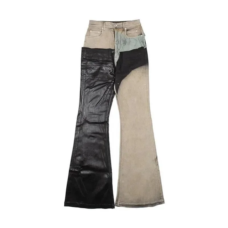 Unisex Patchwork Denim Flare Jeans