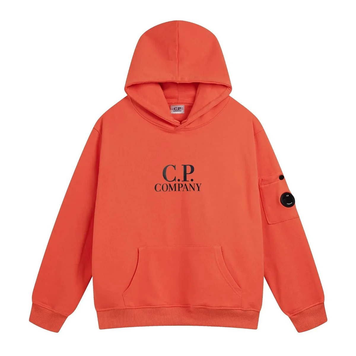 C.P. Company Orange Logo Hoodie Sweatshirt