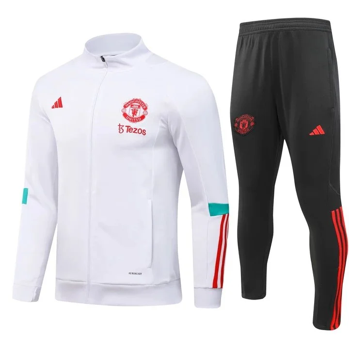 Adidas Manchester United White & Black Tracksuit