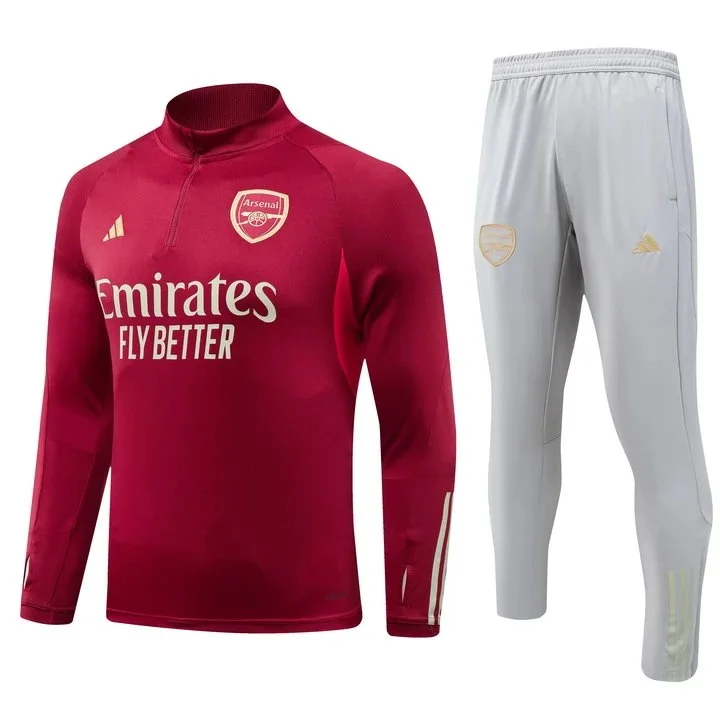 Adidas Arsenal Red Grey Tracksuit