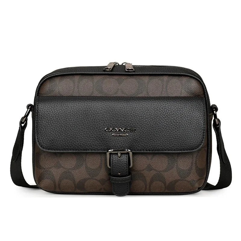 Coach Signature Brown & Black Crossbody Bag