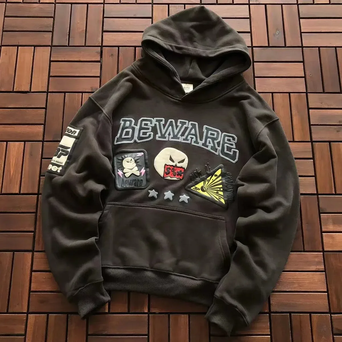 Unisex BEWARE Graphic Hoodie Sweatshirt