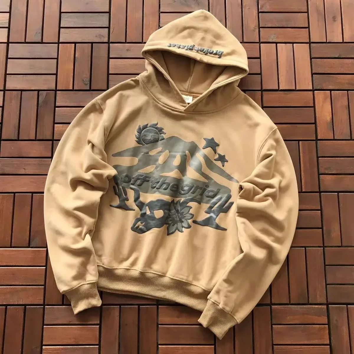 Broken Planet Market Off the Grid Beige Hoodie