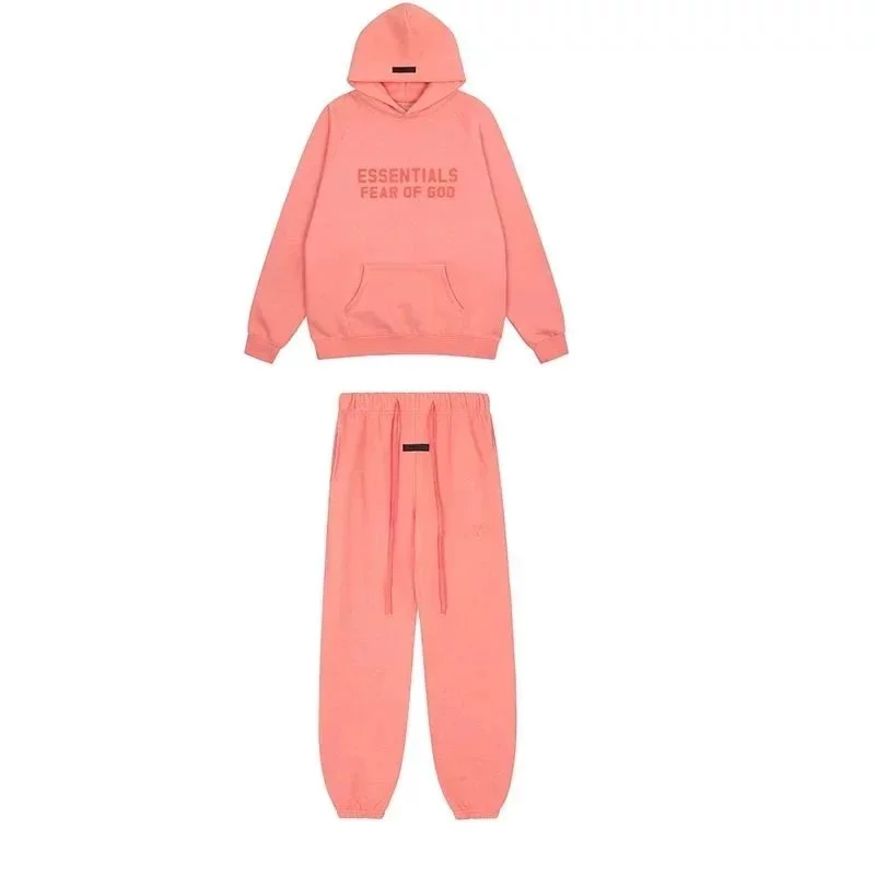 Fear of God Essentials Pink Hoodie & Pants Set