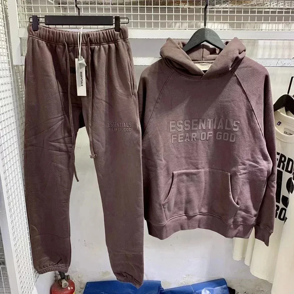 Fear of God Essentials Hoodie & Pants Set Brown Co-ord Set