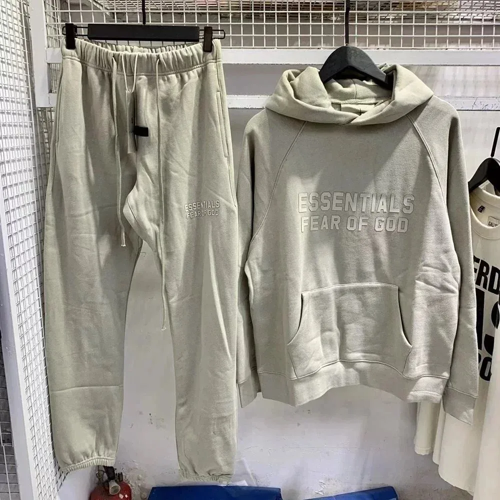 Fear of God Essentials Light Grey Hoodie & Pants Set