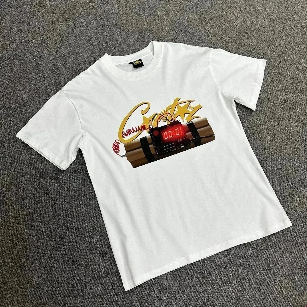 White 'Cratez' Bomber Print T-Shirt