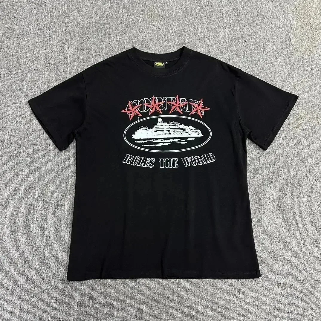 Black 'Rules the World' Graphic T-Shirt