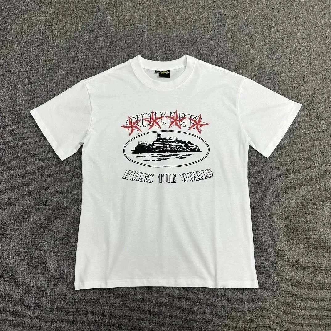 White 'Corner Rules the World' Graphic T-Shirt